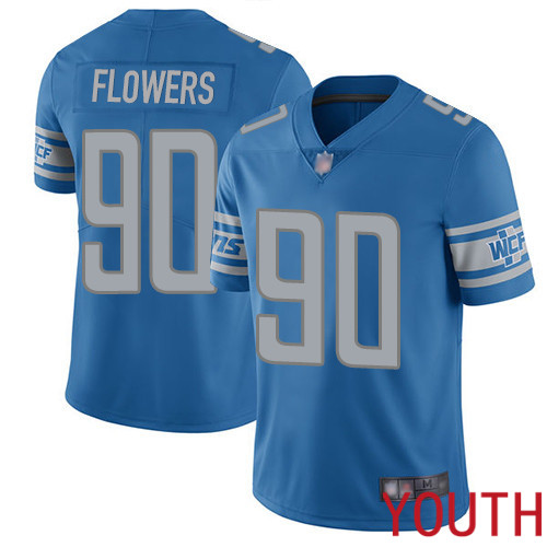 Detroit Lions Limited Blue Youth Trey Flowers Home Jersey NFL Football #90 Vapor Untouchable